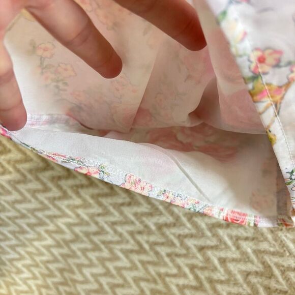 PrettyLittleThing One Shoulder Draped Chiffon Bodycon Dress Pink Floral Sz 6NWT - Picture 12 of 12